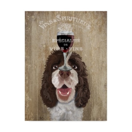 Fab Funky 'Dog Au Vin, Springer Spaniel' Canvas Art,14x19
